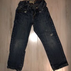 Faded Straight Dark Denim Jeans